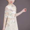 2020新款中国风夏秋季改良刺绣儿童旗袍礼服 中袖女童古筝演出服