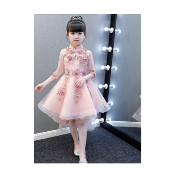 女童公主裙礼服蓬蓬纱长袖钢琴演出主持服儿童连衣裙童装秋冬新款