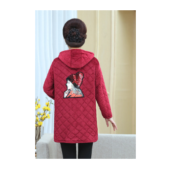 厂家现货冬季女士带刺绣保暖棉衣罩衣成人加绒棉服大褂工作服外套图1