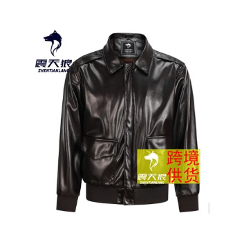 跨境供货美国空军男士A-2飞行服皮衣外套PU复古大码棉服机车厚MA1