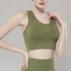 新款跨境欧美性感无缝运动文胸瑜伽服聚拢健身户外透气运动内衣女