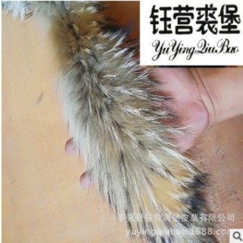 真貉子毛领70cm大毛毛领子毛条帽条diy皮草原材料辅料批发定制