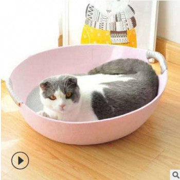 猫窝夏季猫舍猫屋猫咪窝宠物泰迪狗窝房子毛毡窝网红猫锅四季通用