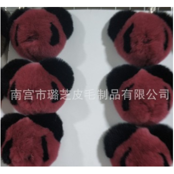 2020欧美秋季环鑫熊猫头獭兔毛平底加绒棉瓢皮草低帮船鞋饰品配件