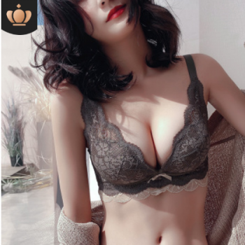 蕾丝内衣套装小胸衣聚拢收副乳上托无钢圈调整型性感惑文胸罩女士图1