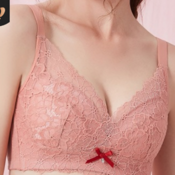 内衣女薄款文胸无海绵超薄杯性感蕾丝调整型无钢圈大胸显小聚拢图1