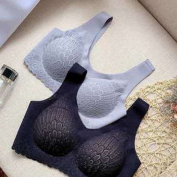 2020新款泰国乳胶内衣4.0 一片式无痕运动文胸无钢圈蕾丝聚拢胸罩图1