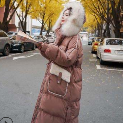 女中长款过膝冬季2020新款潮ins韩版时尚宽松森系加厚棉衣袄外套图2