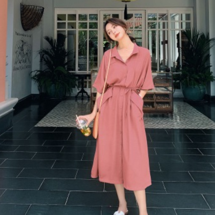 法国小众桔梗连衣裙女2020春夏新款流行收腰显瘦气质长款裙子图3