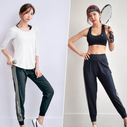 健身房运动【三件套】套装女大码瑜伽服宽松200斤跑步胖m秋速干衣图3