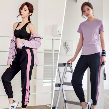 2019运动休闲套装女秋冬新款长袖健身房瑜伽服速干衣跑步套装宽松图2