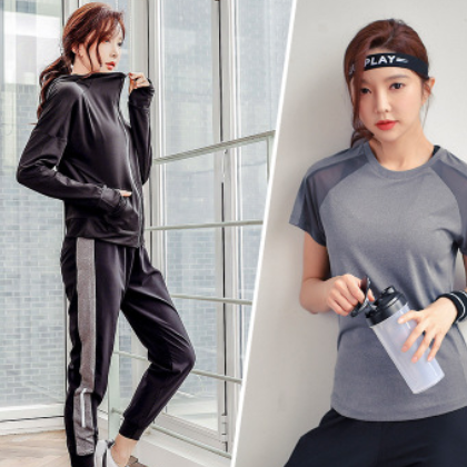 2019运动休闲套装女秋冬新款长袖健身房瑜伽服速干衣跑步套装宽松图3