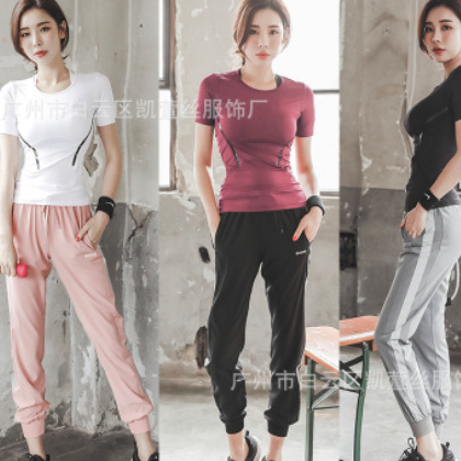 瑜伽服套装女2018新款专业运动健身服夏季宽松瑜伽跑步服图3