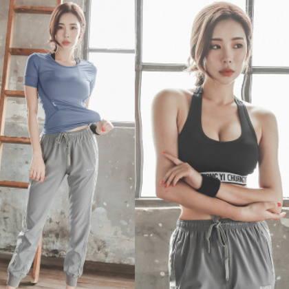 瑜伽服套装女2018新款专业运动健身服夏季宽松瑜伽跑步服图2