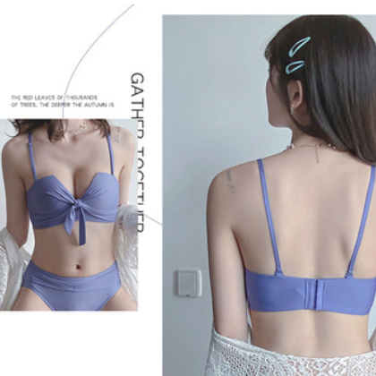 新品无钢圈内衣女性感小胸聚拢上托少女美背收副乳调整型文胸套装图2
