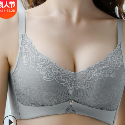 深V蕾丝内衣女小胸性感聚拢调整型收副乳无钢圈透气舒适薄厚文胸图2
