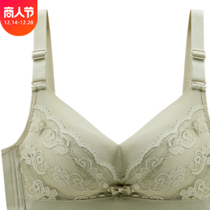 深V蕾丝无钢圈内衣女聚拢性感调整形收副乳舒适云感棉大码文胸罩图1
