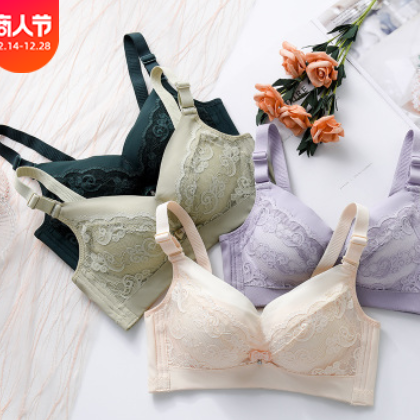 深V蕾丝无钢圈内衣女聚拢性感调整形收副乳舒适云感棉大码文胸罩图3