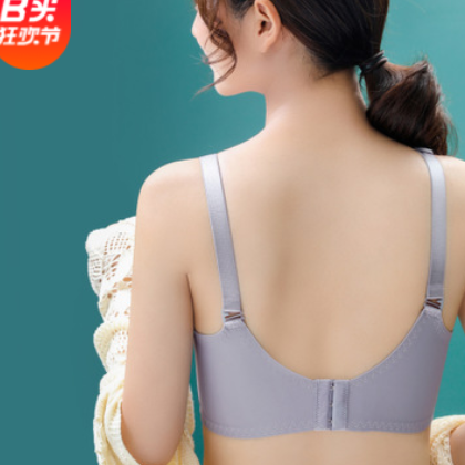 塑身灰色聚拢蕾丝无钢圈蕾丝边中模杯夏季传统型全网内衣厂家直销图2