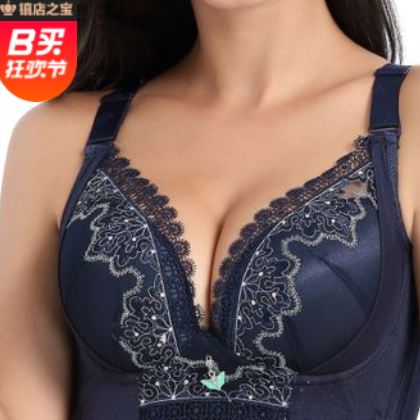 刺绣大码文胸胖MM无钢圈薄款性感内衣女收副乳现货贴牌OEM代加工图2