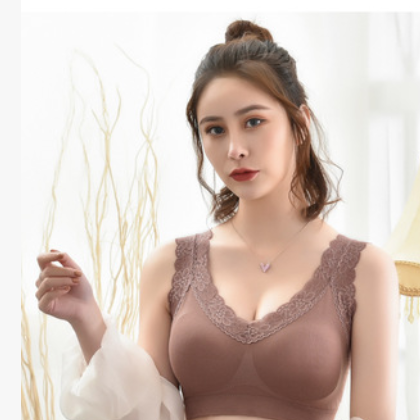 新款加大版无钢圈性感聚拢文胸春夏季薄款女士裹胸蕾丝边抹胸内衬图3