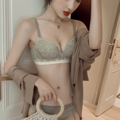 欧美复古轻奢女士内衣套装无钢圈聚拢性感蕾丝小胸调整型女文胸罩图3