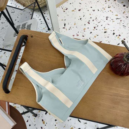爆款无痕素颜乳胶内衣简约自然奢华乳胶背心式无钢圈运动睡眠文胸图1