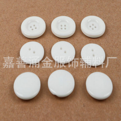 蘑菇纽扣定制树脂纽扣白色暗眼馒头扣 外套风衣西装衬衫扣批发图2