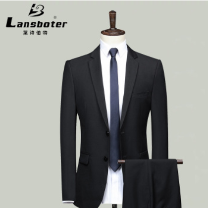 莱诗伯特精品西服套装纯色男士商务西装修身正装职业婚礼西服套西图1