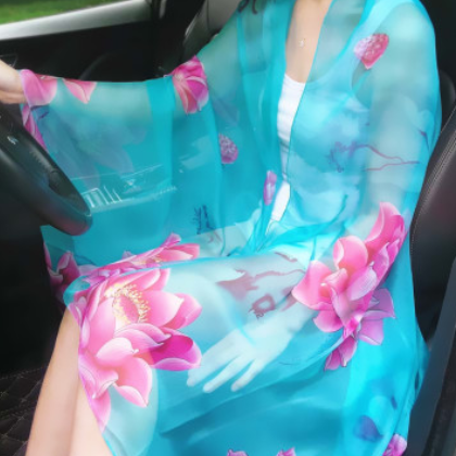 丝巾女防晒披肩夏季薄款外搭防百搭纱巾多功能长款沙滩巾地摊货源图3
