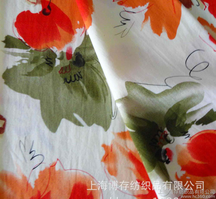 人棉印花 活性印花 梭织 布匹  衬衫面料直喷数码 服装面料印花图1