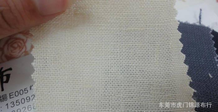 竹节麻布 亚麻棉混纺 坯布亚麻布  染色麻布图1