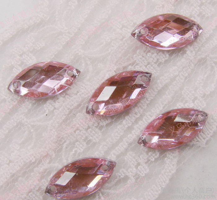 6x12mm 5千颗批发台湾亚克力钻 马眼平底平面钻 手缝钻 服装辅料图1