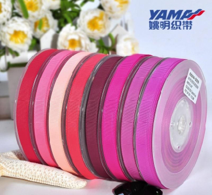 厦门姚明织带 纯色涤纶罗纹丝带13mm 服装辅料 红色系10图1