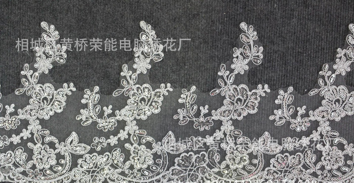2015新款车骨亮片花边 婚纱头纱条码DIY贴花 亮片花边 服装辅料图1