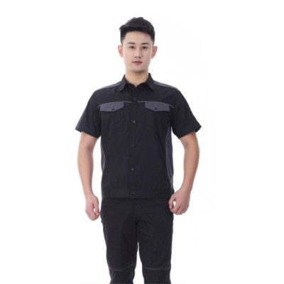 创新服装 JYT-9801灰黑/黑红 **CVC短袖工作服 可拆套