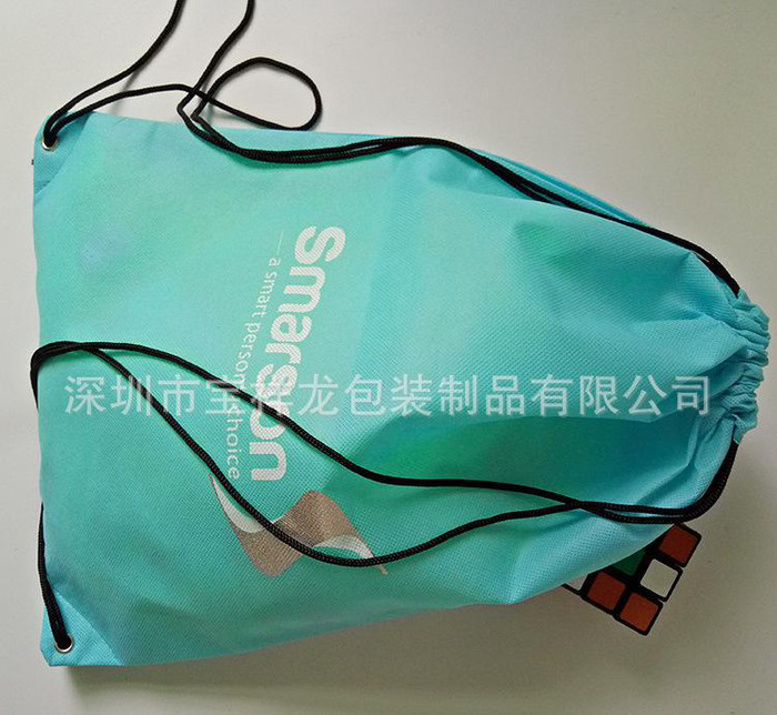 全棉束口袋 原色棉麻抽绳袋 双肩背包学生袋 可印LOGO图1
