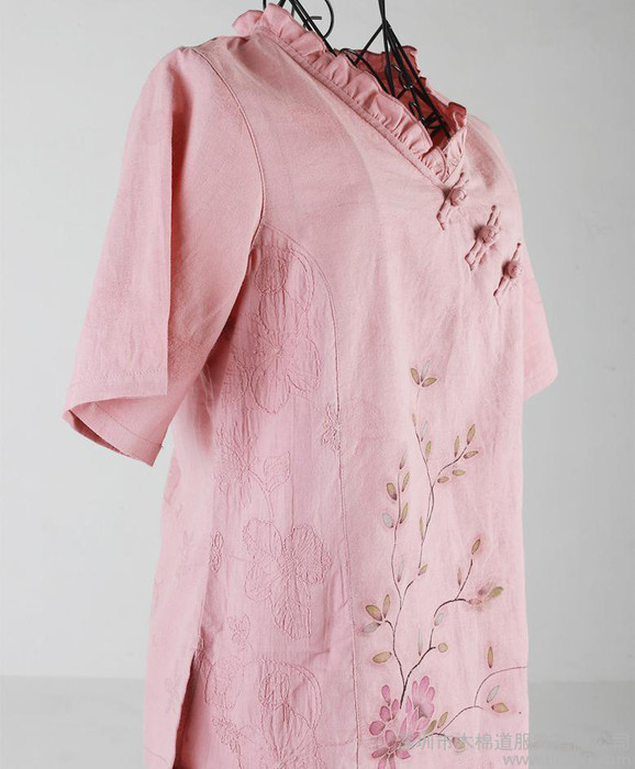 木棉道.新款春夏棉麻女装 民族风手绘改良汉服  唐装上衣 批发图1