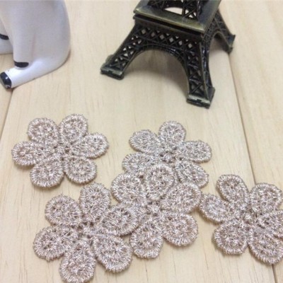 金丝水溶六叶花贴 单个3cm 蕾丝花边 diy手工发饰服装辅料配件