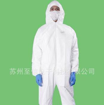 供应一次性无纺布防护服 防尘衣服 隔离连体服 无尘车间工作服  无纺布防护服 一次性白色连体服图1