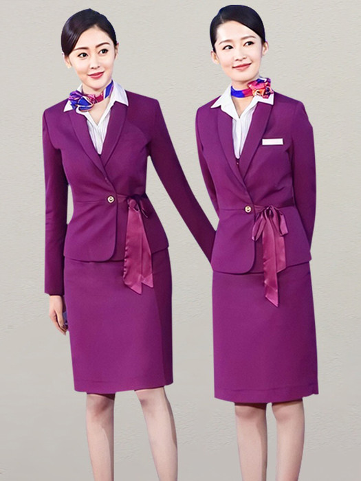 2020爆款中国机长高端空姐服 机场空姐制服定制空姐工作服 修身商务通勤五件套装 免费量身定制 机场航空服厂家图1