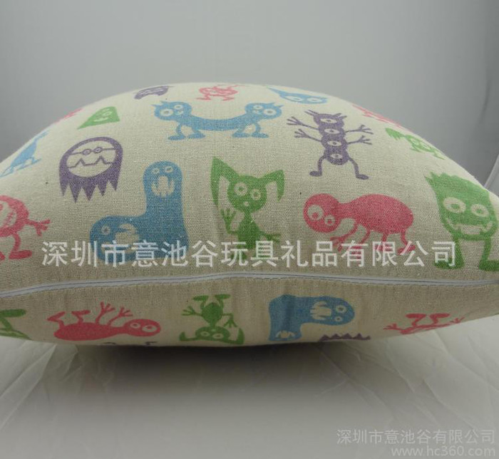 深圳 动物图腾花纹棉麻抱枕 沙发靠垫套 办公室汽车靠枕