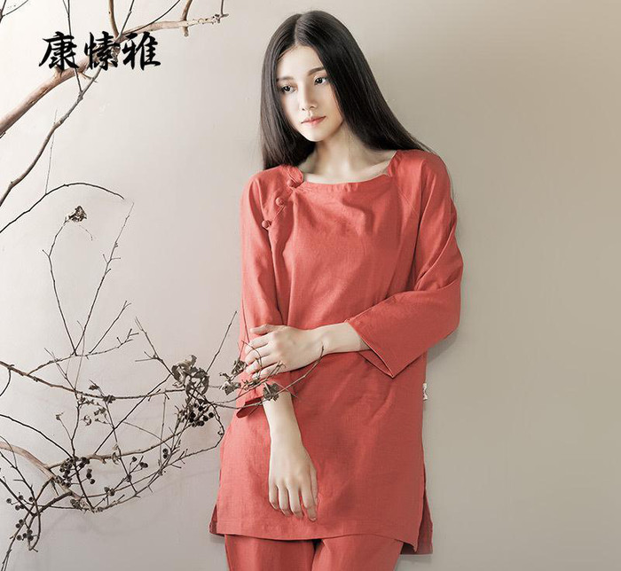 工厂直销康愫雅棉麻瑜伽服夏季速干禅修服女居士服打坐服茶服K625图1