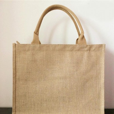 直销棉麻环保购物袋DIY手绘文艺麻布袋大容量手提收纳袋定制