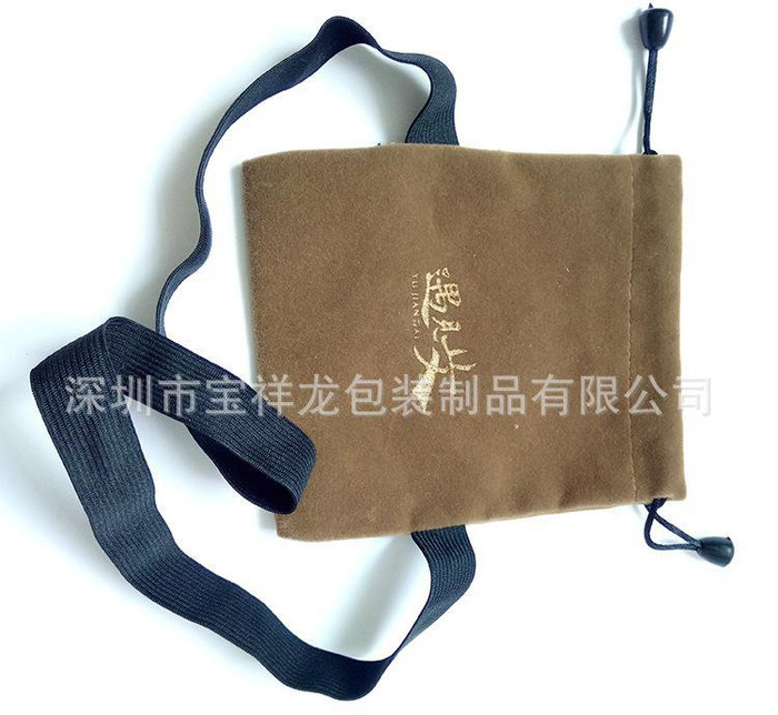 绒布束口袋 原色棉麻抽绳袋 双肩背包学生袋 可印LOGO图1