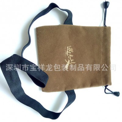 绒布束口袋 原色棉麻抽绳袋 双肩背包学生袋 可印LOGO