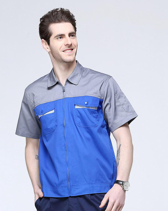 厦门工作服 工程服涤棉夏季短袖工作服上装图1