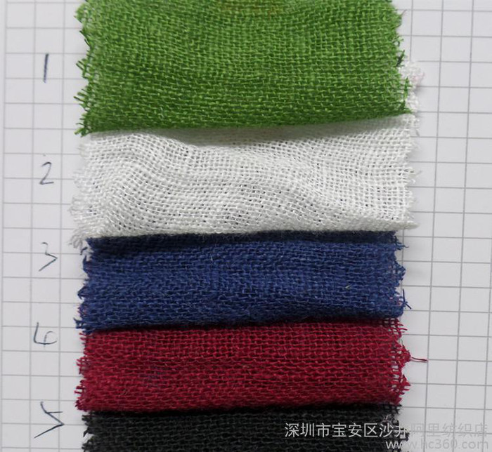 荐 亚麻染色面料 纯亚麻皱布 棉麻网布 洗水皱麻 夏季复古女图1