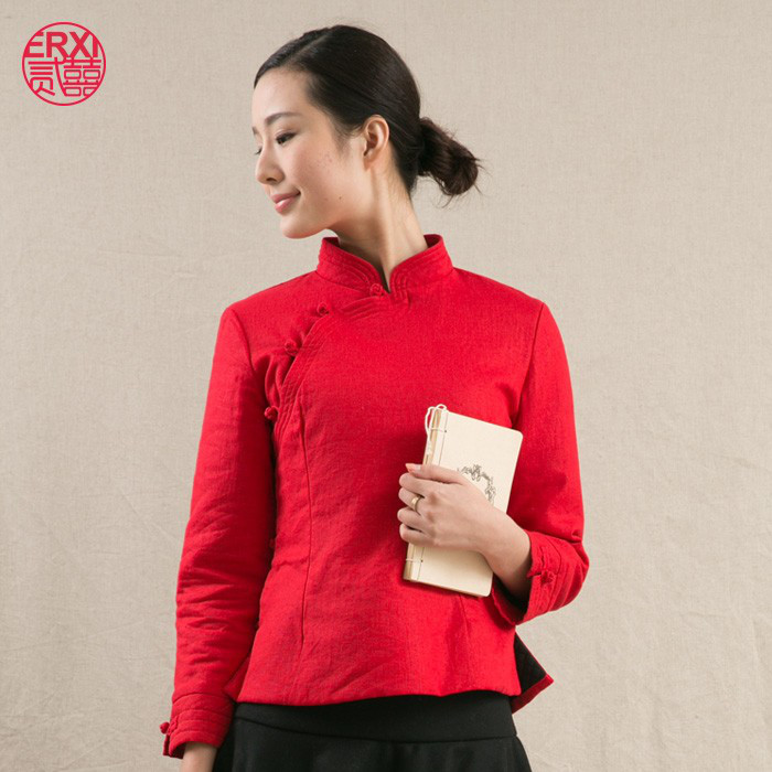 二喜茶服男女士茶人服中国风禅衣茶服改良唐装茶馆工装中式棉麻厂家直供