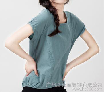 衣典原创新款女装上衣 文艺棉麻T恤 清新百搭短袖亚麻套头衬衫图1